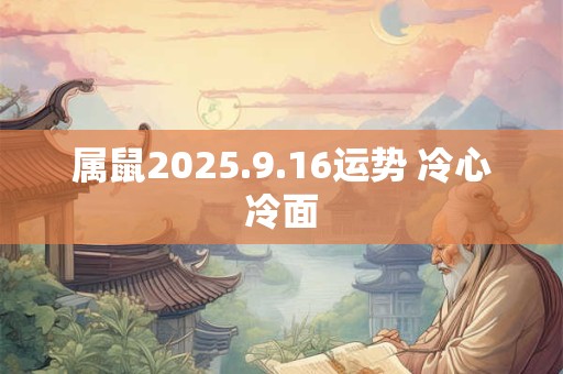 属鼠2025.9.16运势 冷心冷面