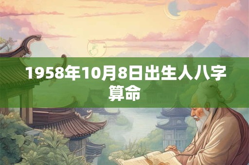 1958年10月8日出生人八字算命 1958年10月8日出生人八字算命