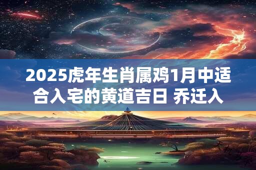 2025虎年生肖属鸡1月中适合入宅的黄道吉日 乔迁入宅良机