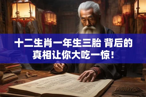 十二生肖一年生三胎 背后的真相让你大吃一惊！