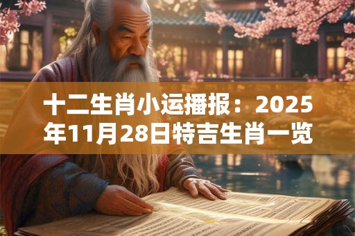 十二生肖小运播报：2025年11月28日特吉生肖一览表