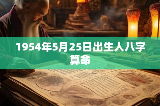1954年5月25日出生人八字算命