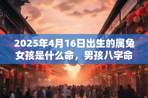 2025年4月16日出生的属兔女孩是什么命，男孩八字命运分析