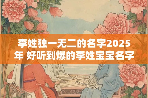李姓独一无二的名字2025年 好听到爆的李姓宝宝名字推荐