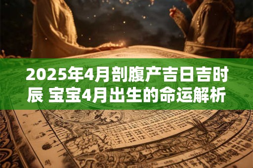 2025年4月剖腹产吉日吉时辰 宝宝4月出生的命运解析
