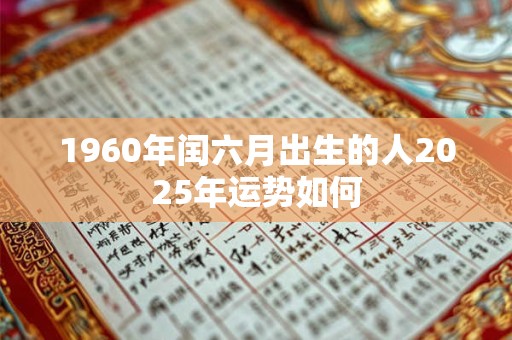 1960年闰六月出生的人2025年运势如何