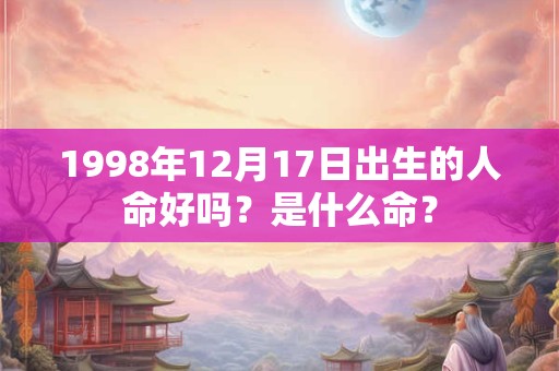 1998年12月17日出生的人命好吗？是什么命？
