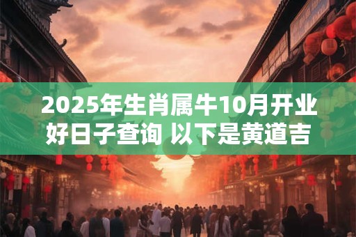 2025年生肖属牛10月开业好日子查询 以下是黄道吉日