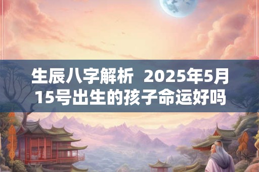 生辰八字解析  2025年5月15号出生的孩子命运好吗