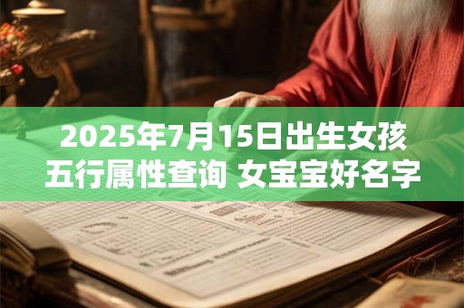 2025年7月15日出生女孩五行属性查询 女宝宝好名字合集