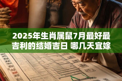 2025年生肖属鼠7月最好最吉利的结婚吉日 哪几天宜嫁娶