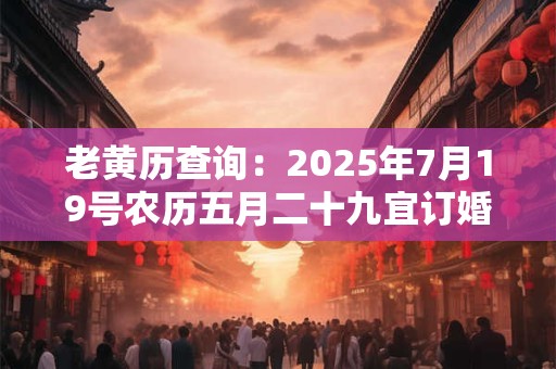 老黄历查询：2025年7月19号农历五月二十九宜订婚吗
