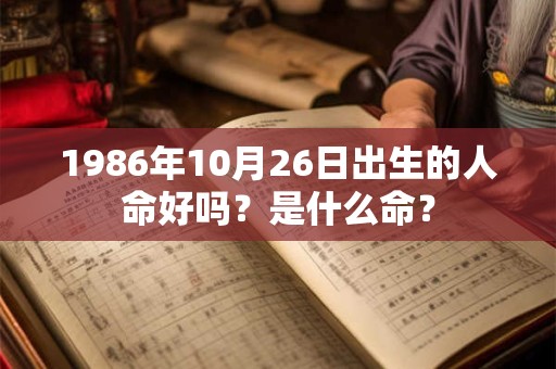 1986年10月26日出生的人命好吗？是什么命？