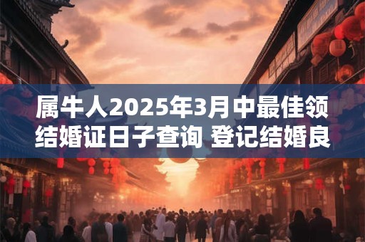 属牛人2025年3月中最佳领结婚证日子查询 登记结婚良机