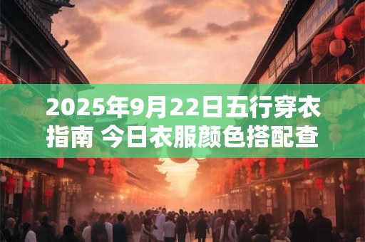 2025年9月22日五行穿衣指南 今日衣服颜色搭配查询