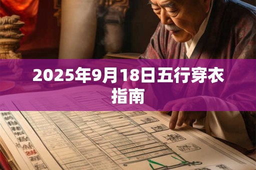 详细阅读:2025年9月18日五行穿衣指南 2025年9月18日五行穿衣指南