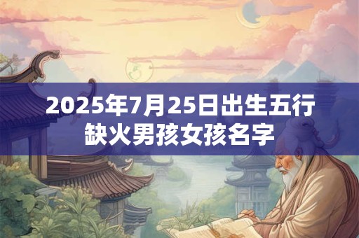 2025年7月25日出生五行缺火男孩女孩名字