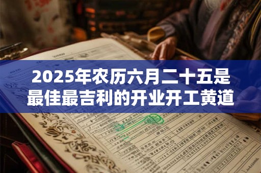 2025年农历六月二十五是最佳最吉利的开业开工黄道日子吗