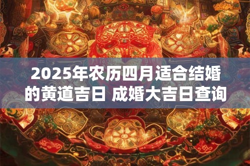 2025年农历四月适合结婚的黄道吉日 成婚大吉日查询