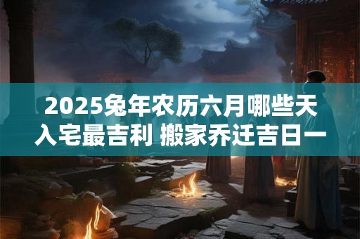 2025兔年农历六月哪些天入宅最吉利 搬家乔迁吉日一览
