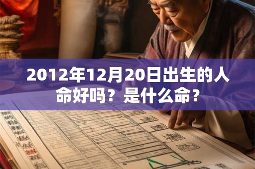 2012年12月20日出生的人命好吗？是什么命？