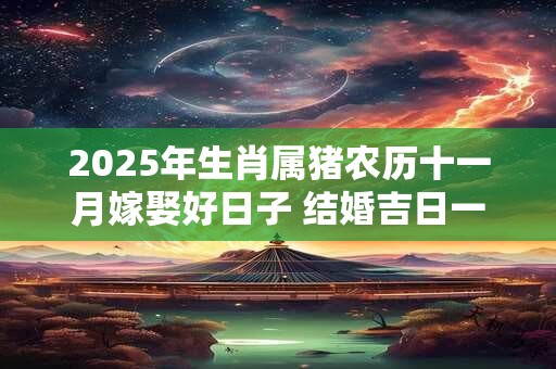 2025年生肖属猪农历十一月嫁娶好日子 结婚吉日一览表