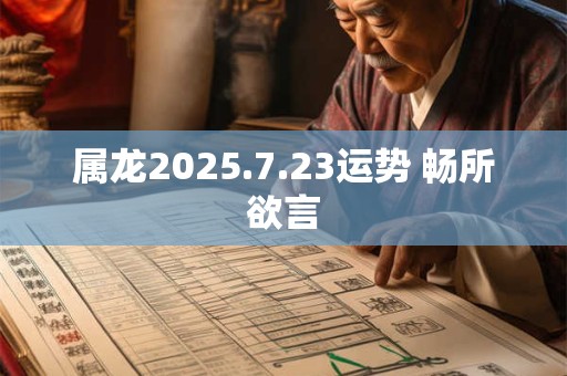 属龙2025.7.23运势 畅所欲言