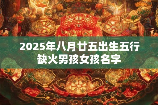2025年八月廿五出生五行缺火男孩女孩名字