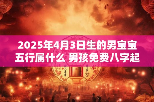 2025年4月3日生的男宝宝五行属什么 男孩免费八字起名