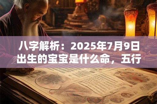 八字解析：2025年7月9日出生的宝宝是什么命，五行缺什么