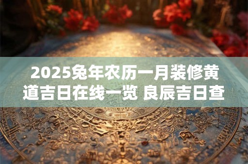 2025兔年农历一月装修黄道吉日在线一览 良辰吉日查询