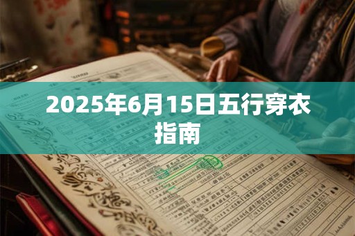 2025年6月15日五行穿衣指南