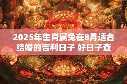 2025年生肖属兔在8月适合结婚的吉利日子 好日子查询