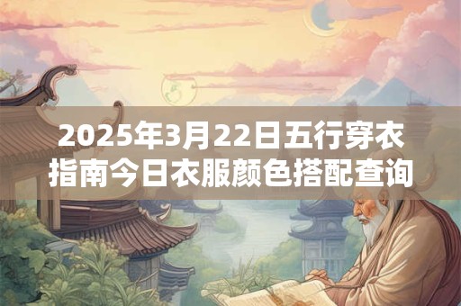 2025年3月22日五行穿衣指南今日衣服颜色搭配查询