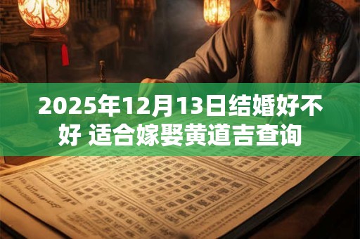2025年12月13日结婚好不好 适合嫁娶黄道吉查询