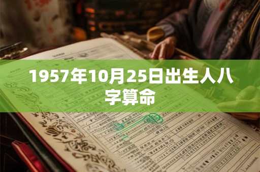 1957年10月25日出生人八字算命