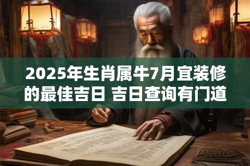 2025年生肖属牛7月宜装修的最佳吉日 吉日查询有门道
