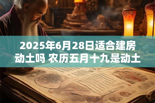 2025年6月28日适合建房动土吗 农历五月十九是动土吉日吗