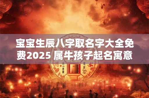 宝宝生辰八字取名字大全免费2025 属牛孩子起名寓意好有福