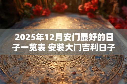 2025年12月安门最好的日子一览表 安装大门吉利日子
