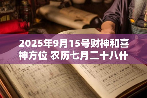 2025年9月15号财神和喜神方位 农历七月二十八什么时辰吉