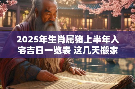 2025年生肖属猪上半年入宅吉日一览表 这几天搬家很不错
