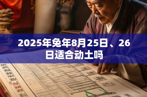 2025年兔年8月25日、26日适合动土吗