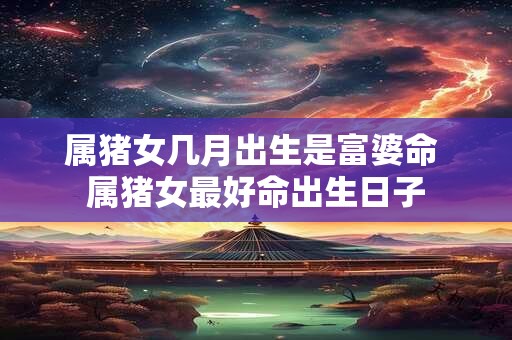 属猪女几月出生是富婆命 属猪女最好命出生日子