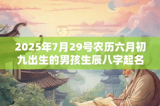 2025年7月29号农历六月初九出生的男孩生辰八字起名