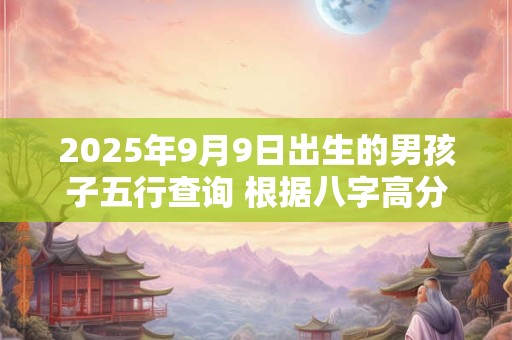 2025年9月9日出生的男孩子五行查询 根据八字高分起名