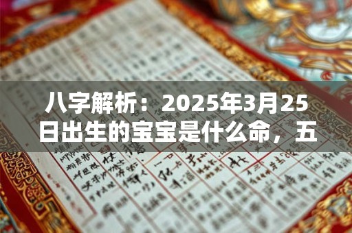 八字解析：2025年3月25日出生的宝宝是什么命，五行缺什么