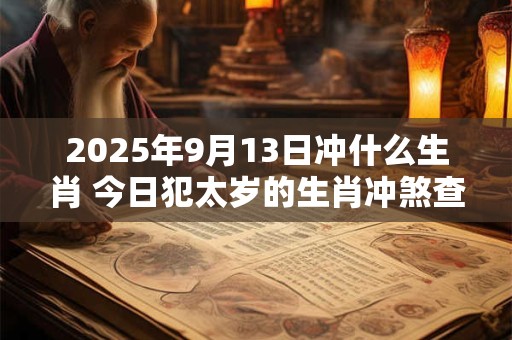 2025年9月13日冲什么生肖 今日犯太岁的生肖冲煞查询：