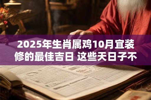 2025年生肖属鸡10月宜装修的最佳吉日 这些天日子不错