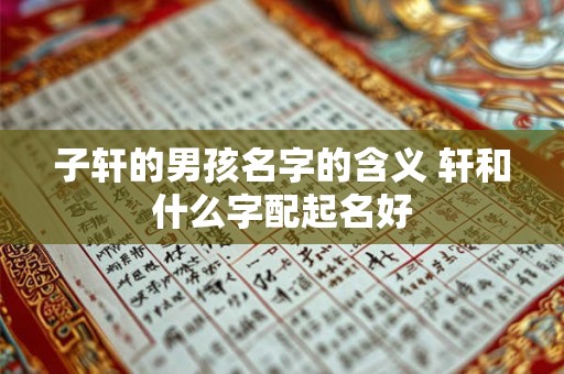 子轩的男孩名字的含义 轩和什么字配起名好 子轩的男孩名字的含义 轩和什么字配起名好